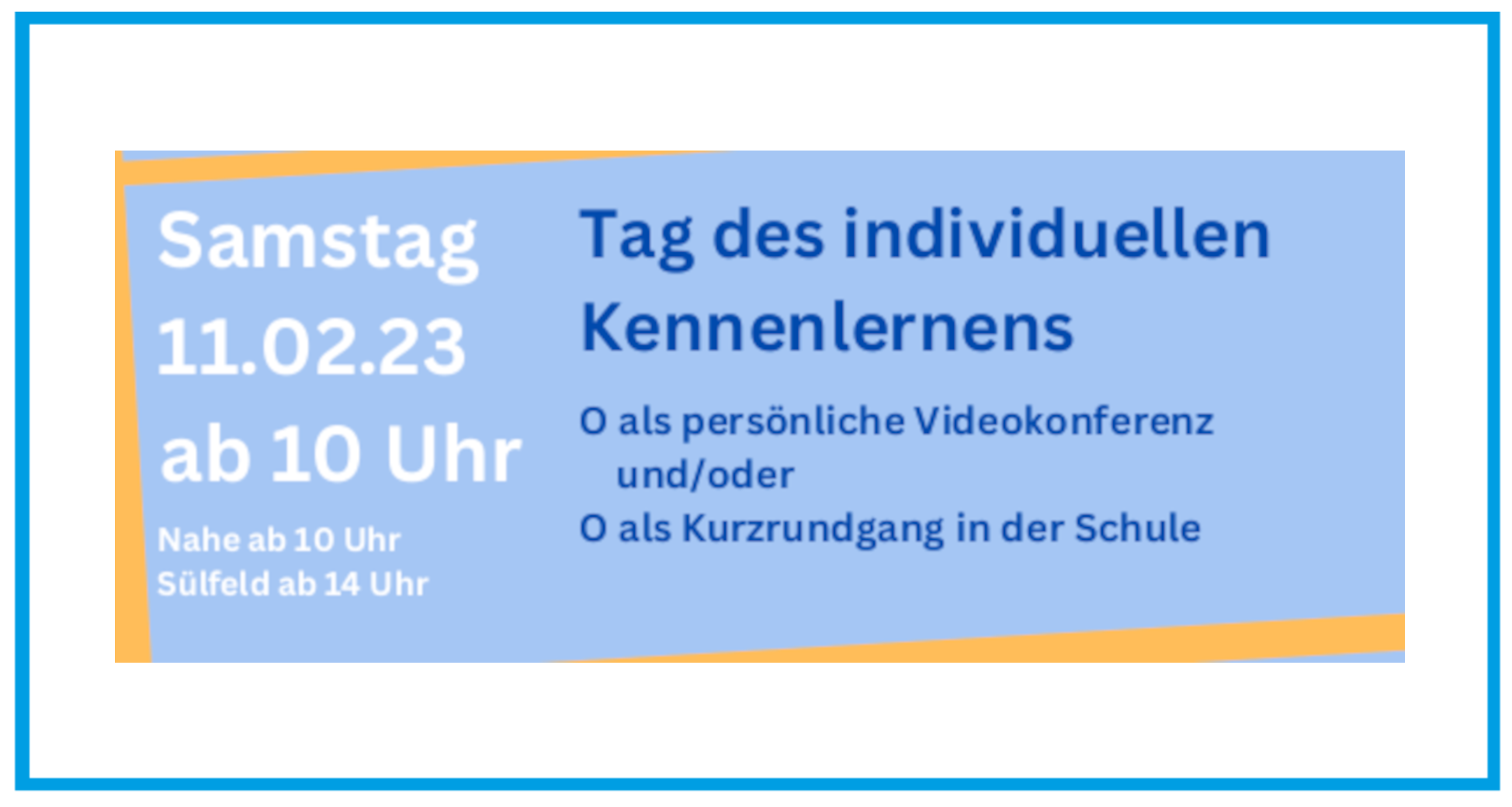 Anmeldeformular zum Tag des indiv. Kennenlernens
